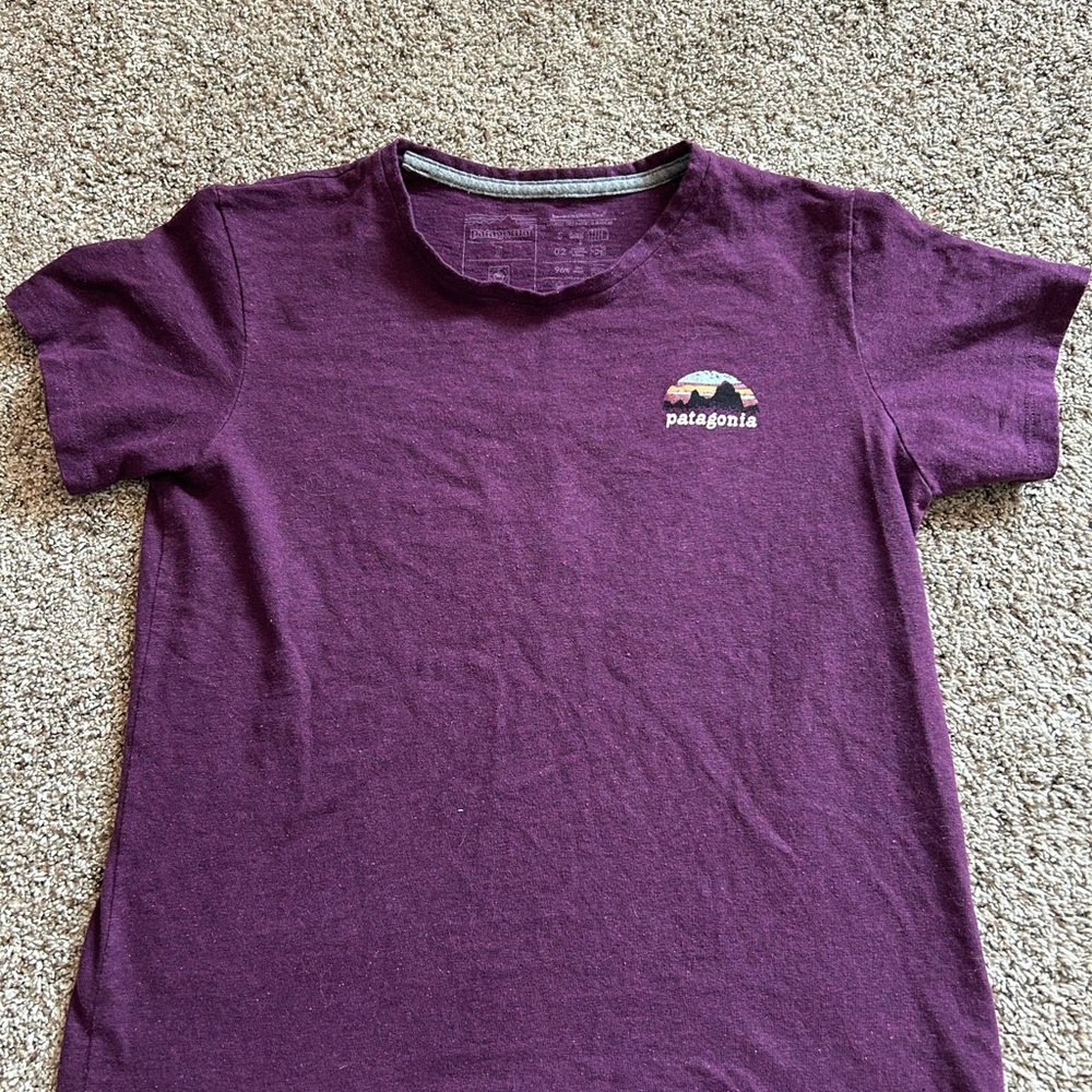 Patagonia Kids Purple T-Shirt Size Small